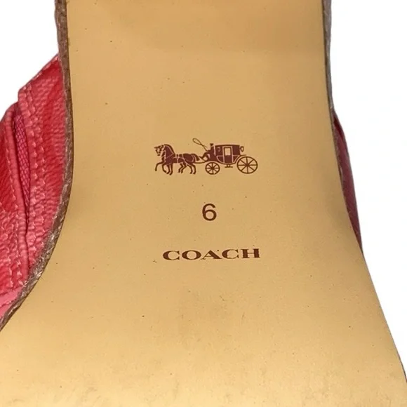 Coach Pink/Red Espadrille Sandals, Size 6 - Picture 15 of 17